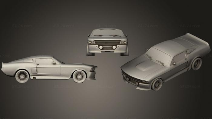 Автомобили и транспорт (Мустанг Хай поли, CARS_0257) 3D модель для ЧПУ станка